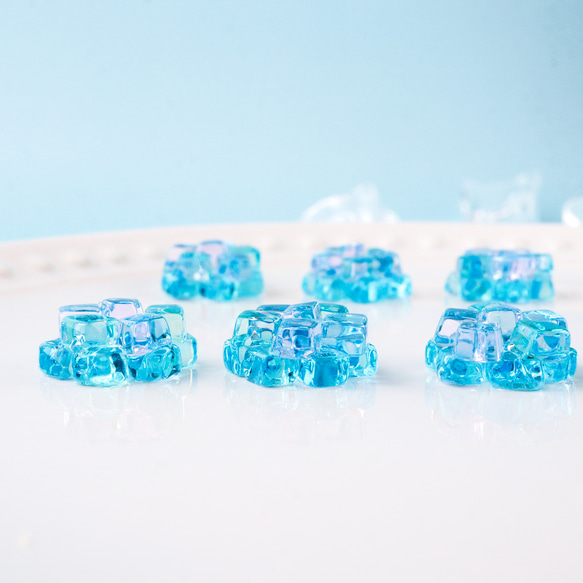 ガラスのラムネゼリー ピアス イヤリング 指輪 ガラス 春 夏 透明感 ブルー ペールブルー 夏　春色 12枚目の画像