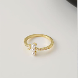リング 指輪 パールリング 大人可愛い シンプル 淡水パール 細身 レディース プレゼント アクセサリー FAR001 3枚目の画像