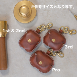 [全新] AirPods 保護殼義大利皮革紅 1st 2nd 3rd Pro 相容於所有 第6張的照片