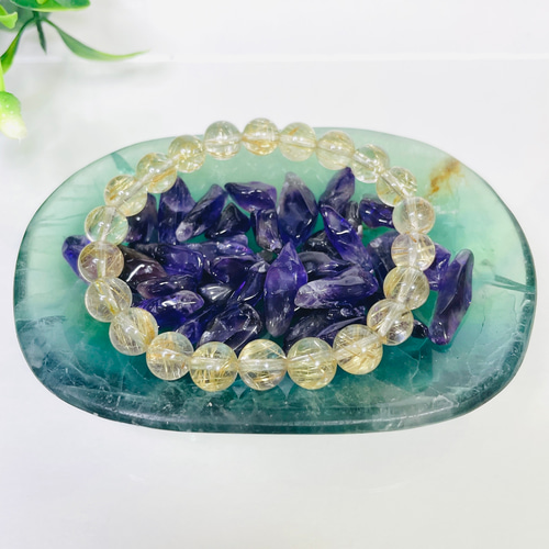 フローライト器 さざれ石付き／トレイ／皿／浄化セット その他