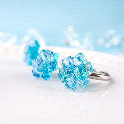 ガラスのラムネゼリー 指輪 リング ガラス 夏 透明感 ブルー ペールブルー 夏 プチギフト 母の日　春色 16枚目の画像