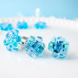 ガラスのラムネゼリー 指輪 リング ガラス 夏 透明感 ブルー ペールブルー 夏 プチギフト 母の日　春色 17枚目の画像
