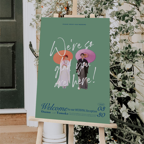 選べるカラー6色 》ウェルカムボード｜レトロ風｜結婚式｜パネル印刷