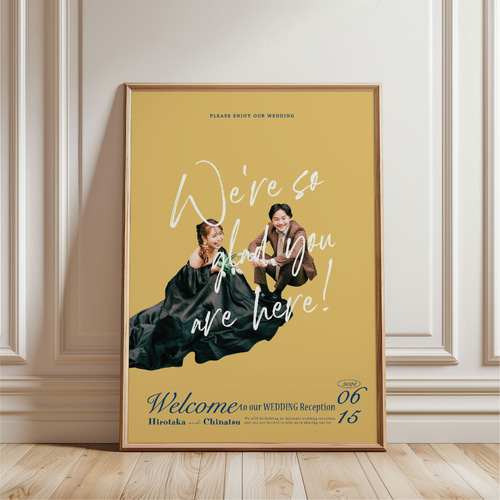 選べるカラー6色 》ウェルカムボード｜レトロ風｜結婚式｜パネル印刷