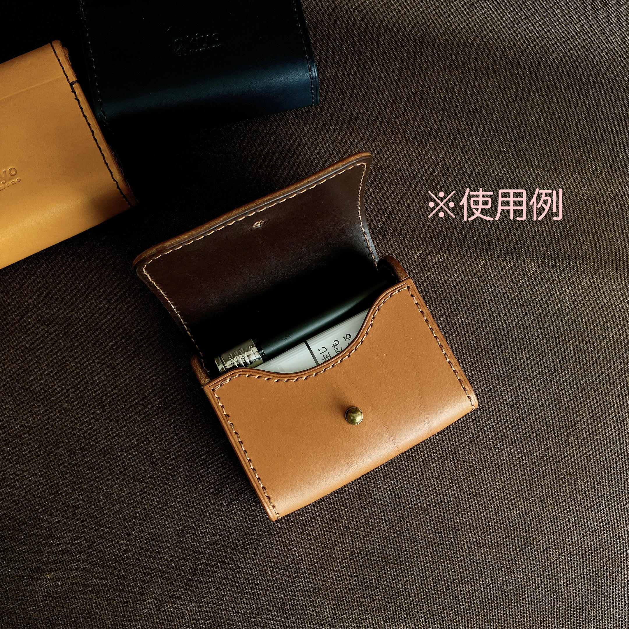 タバコケース　たばこケース　煙草ケース　革　レザー（スモーキーグレー・グレージュ・グレー・灰色）