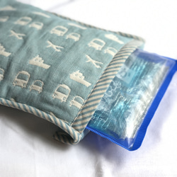 あいすまくらカバー　六重織ガーゼ fuwara ミント　ドット　アイスノン　氷枕 4枚目の画像