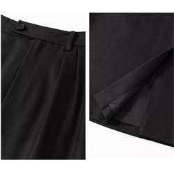 通勤ロングスカート　H型スカート　スリット付きスカート　ブラック　S-XL #516 13枚目の画像