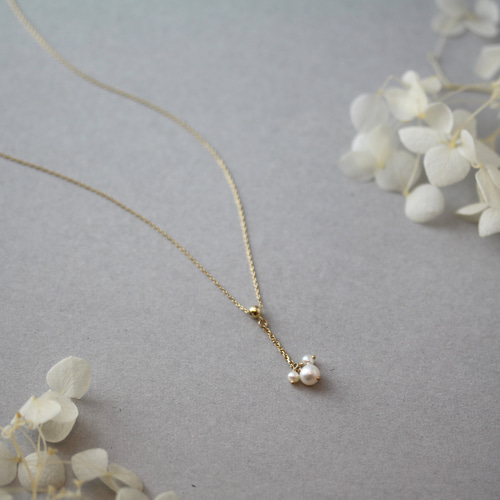 夏アクセ✨パール ネックレス 小粒 K10 普段使いに✨高見え