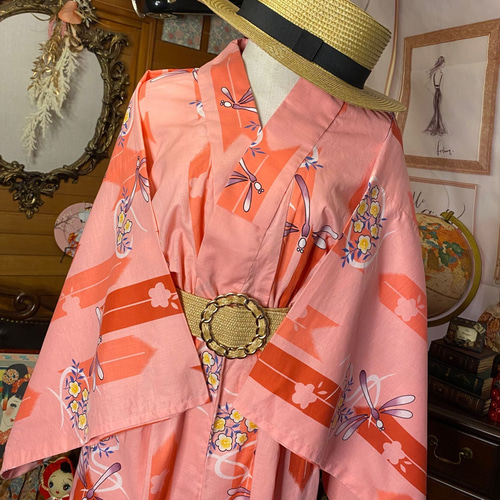 リメイク 浴衣ドレス 浴衣 ハンドメイド リメイク ワンピース ドレス 古着 和洋折衷