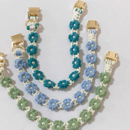 ハンドメイド犬用リード/首輪 手編み北欧おしゃれ ショルダーリード