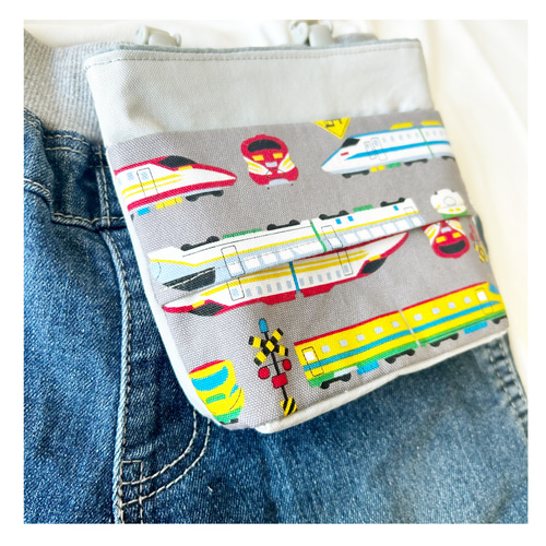 ハンドメイド移動ポケット新幹線ドクターイエローこまちティッシュポーチ入園準備入学 ハンドメイド移動ポケット新幹線ドクターイエローこまちティッシュ