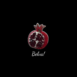 ビーズ刺繍のブローチ　-ザクロ Pomegranate - 3枚目の画像
