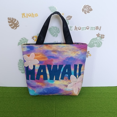 ハワイアンキルト】波のトートバッグ トートバッグ Moani 通販
