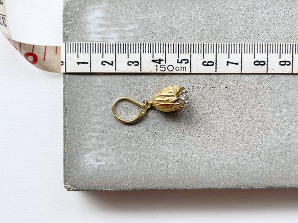 [brise] 小花耳環/植物/黃銅/簡約/自然/復古珠 第7張的照片