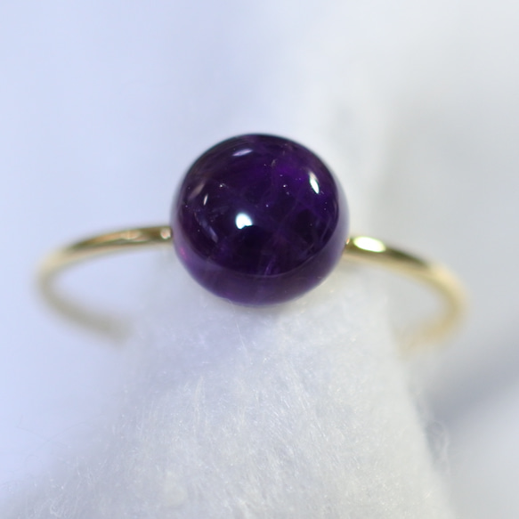 (1 個) 紫水晶手術不鏽鋼戒指（8mm/均碼） 第1張的照片