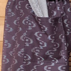 錆色　ウールのもんぺパンツ　総丈１０６ｃｍ　着物リメイク 8枚目の画像