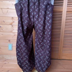 錆色　ウールのもんぺパンツ　総丈１０６ｃｍ　着物リメイク 2枚目の画像