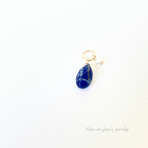 ＊1点もの＊lapis lazuli × pearl top 7枚目の画像