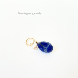 ＊1点もの＊lapis lazuli × pearl top 5枚目の画像