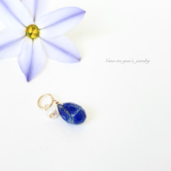 ＊1点もの＊lapis lazuli × pearl top 1枚目の画像