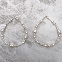 バロックパール 淡水真珠 ライス ポテト ボタン 雫 ケシ ミックス 3mm~12mm 半連20cm 極小粒 大粒 2枚目の画像