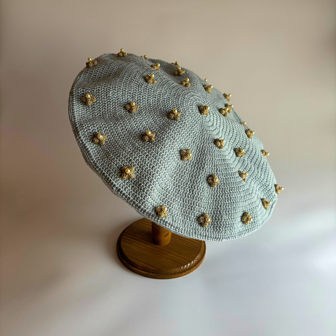 Be'PETALS-004                                       手編みのベレー帽