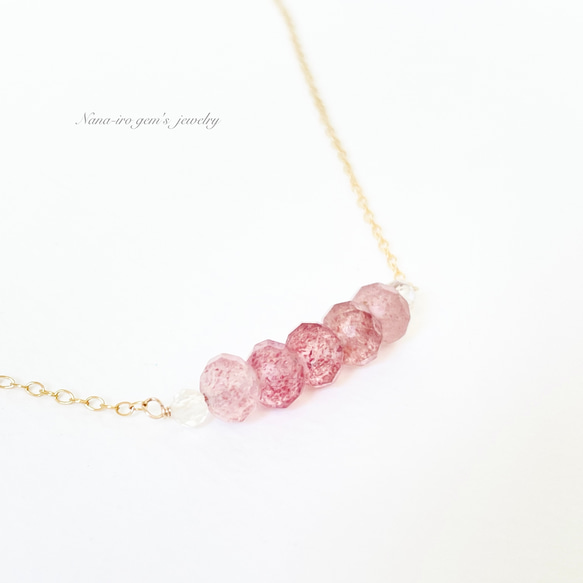 ＊1点もの＊14kgf pinkepidote × fluorite necklace 4枚目の画像