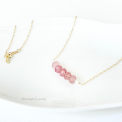 ＊1点もの＊14kgf pinkepidote × fluorite necklace 5枚目の画像