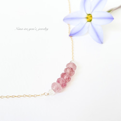 ＊1点もの＊14kgf pinkepidote × fluorite necklace 3枚目の画像