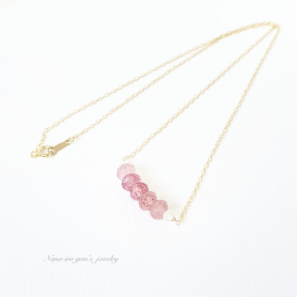 ＊1点もの＊14kgf pinkepidote × fluorite necklace 2枚目の画像