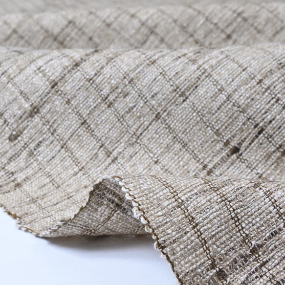 【アウトレット特価品】AKFS267NAT（GM037）インド タッサーシルク(Tussar silk) 手織り生地 4枚目の画像