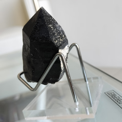 最好的 morion = 黑水晶 [LX5E] 原石，來自中國山東 室內裝飾帶底座 第6張的照片