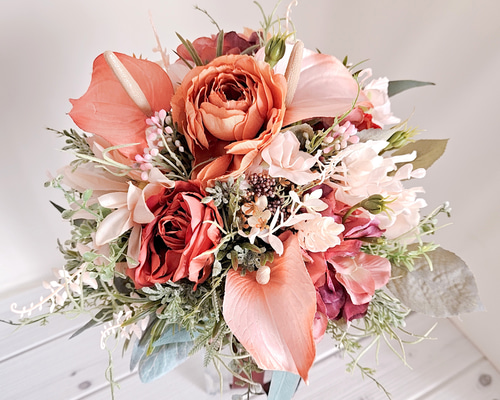 ウェディングブーケ（ブートニア付き）B-175 ブーケ himejyon 通販