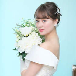 ヘッドドレス【フィオーナ】H-167|花嫁 ビジュー シルバー 結婚式 ウエディング 蝶 ちょうちょ ヘアアクセ 髪飾 5枚目の画像