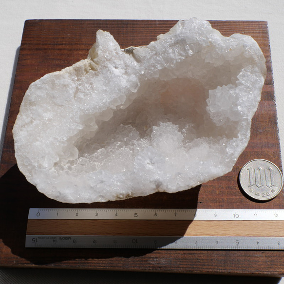 天然石 約344g約123mmモロッコ産水晶ジオード原石クラスター水晶ポイント結晶群生[mro-240327-01] 14枚目の画像