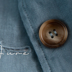リンネルの小さな洋服　カジュアルブレザー襟トップス　リネン長袖薄手コート 10枚目の画像