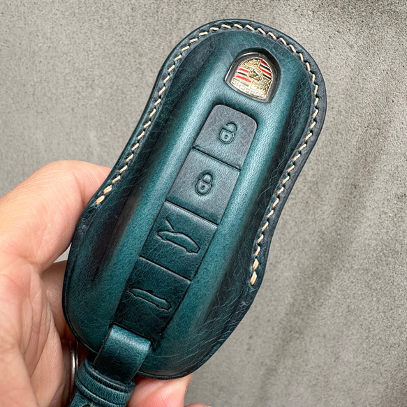 Porsche Wax leather レザーキースーツ キーケース 革製品 スマートキーケース 名入れ 本革 第5張的照片