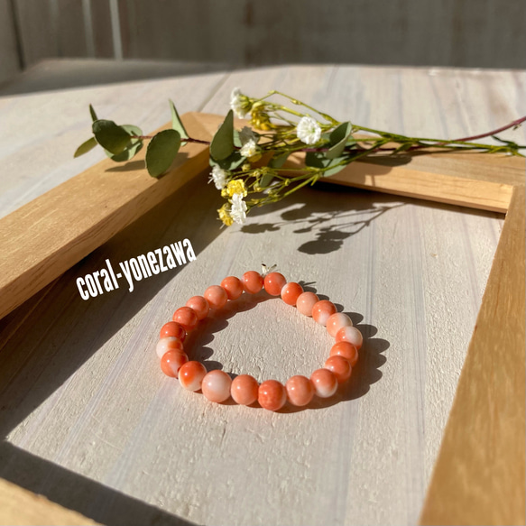 高知県土佐沖産】ピンクサンゴ2連ブレスレット