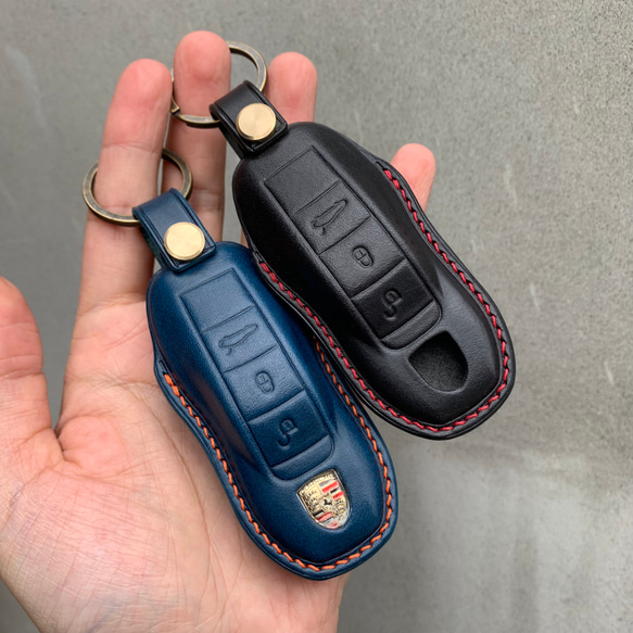 Porsche ブッテーロ（イタリア） レザーキースーツ 革製品 スマートキーケース 名入れ 革小物 991 992 第10張的照片