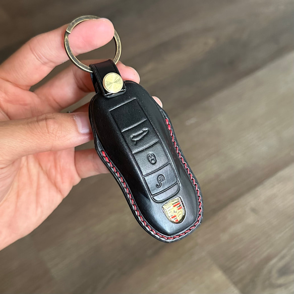 Porsche ブッテーロ（イタリア） レザーキースーツ 革製品 スマートキーケース 名入れ 革小物 991 992 第6張的照片