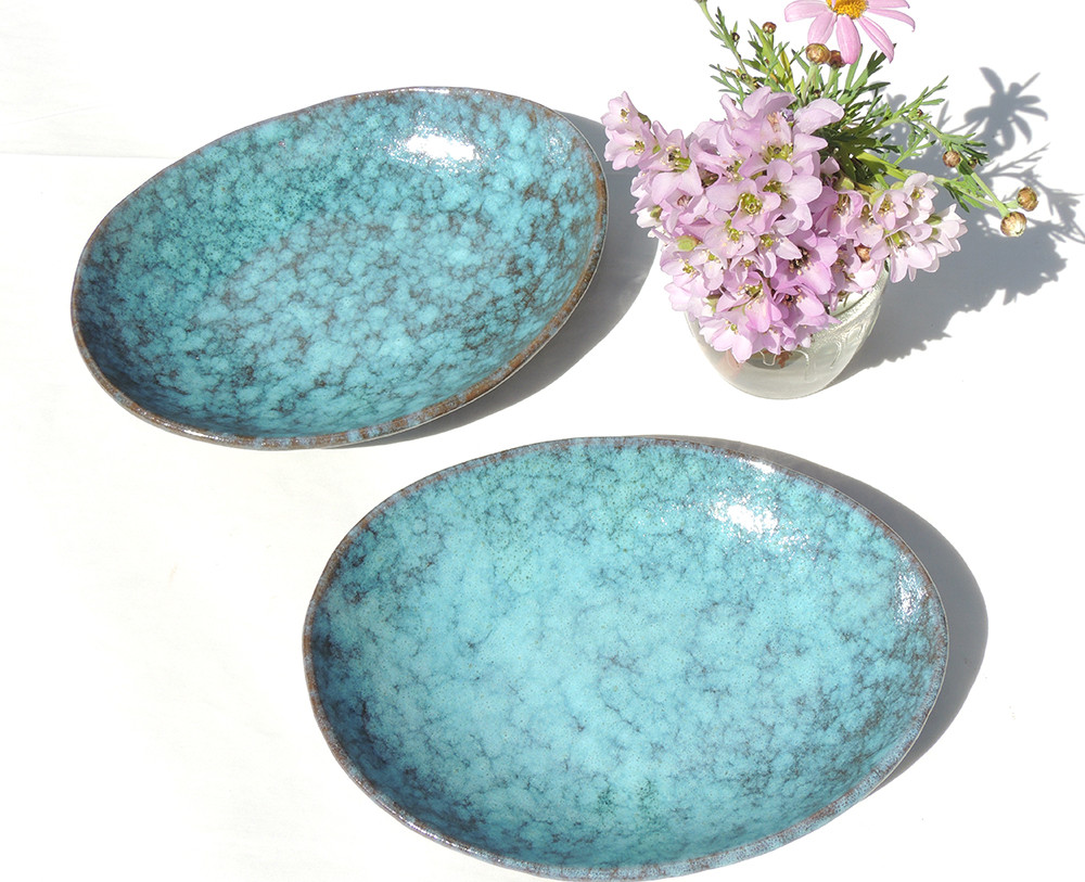 ◆受注制作　lux［ルクス］の青いオーバル皿