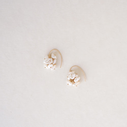 [14kgf]淡水珍珠絨球耳環 (14E005) 第2張的照片