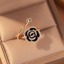 バラ ツバキモチーフ 指輪 リング  キュービックジルコニア 採用 ゴールドカラー シルバーカラー ブランド FAR29 7枚目の画像