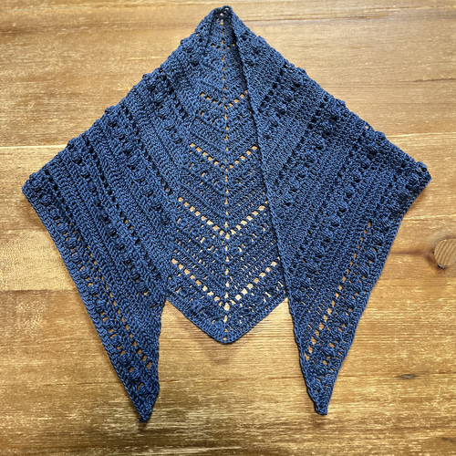 三角ミニショール コットンクロッシェ ハンドメイド 春夏物