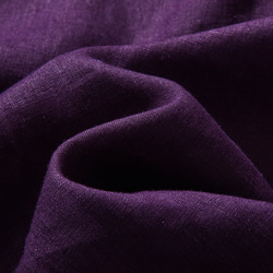 さり気ない大人の可愛さを感じられるリネンブラウス  フリルネック　リネン100％　深い紫色　240323-6 11枚目の画像