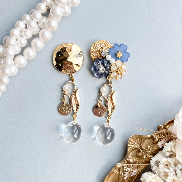 ゴールドボタン ボタン組み合わせ アシンメトリー クリアちゅるん  