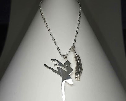 バレエ 白鳥 シルエット モチーフ ネックレス シルバー silver925