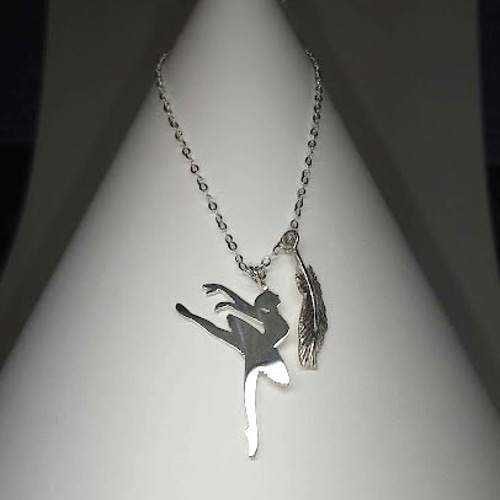 バレエ 白鳥 シルエット モチーフ ネックレス シルバー silver925