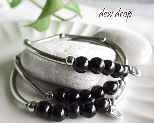 オニキス 洗練されたスタイル つけっぱなしOK！お守り ブレスレット