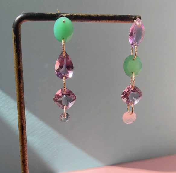 Prana spring gem drops ✴︎K14gf ピアス 9枚目の画像